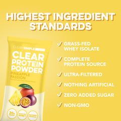 Clear Protein Powder: Pineapple Passion (8 Single Serving Stick Packs)