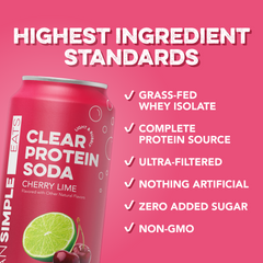 Clear Protein Soda: Cherry Lime (16 Oz. | 4 Pack)