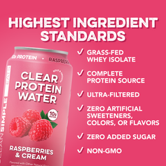 Clear Protein Water: Raspberries & Cream (12 Oz. | 8 Pack)