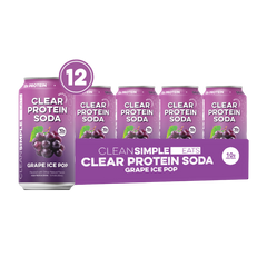Clear Protein Soda: Grape Ice Pop (12 Oz. | 12 Pack)