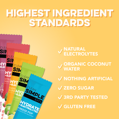 Hydrate + Electrolytes: Variety Pack (10 Single Serving Stick Packs)
