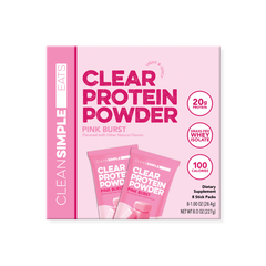 Clear Protein Powder: Pink Burst (8 Single Serving Stick Packs)