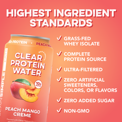 Clear Protein Water: Peach Mango Creme (12 Oz. | 8 Pack)
