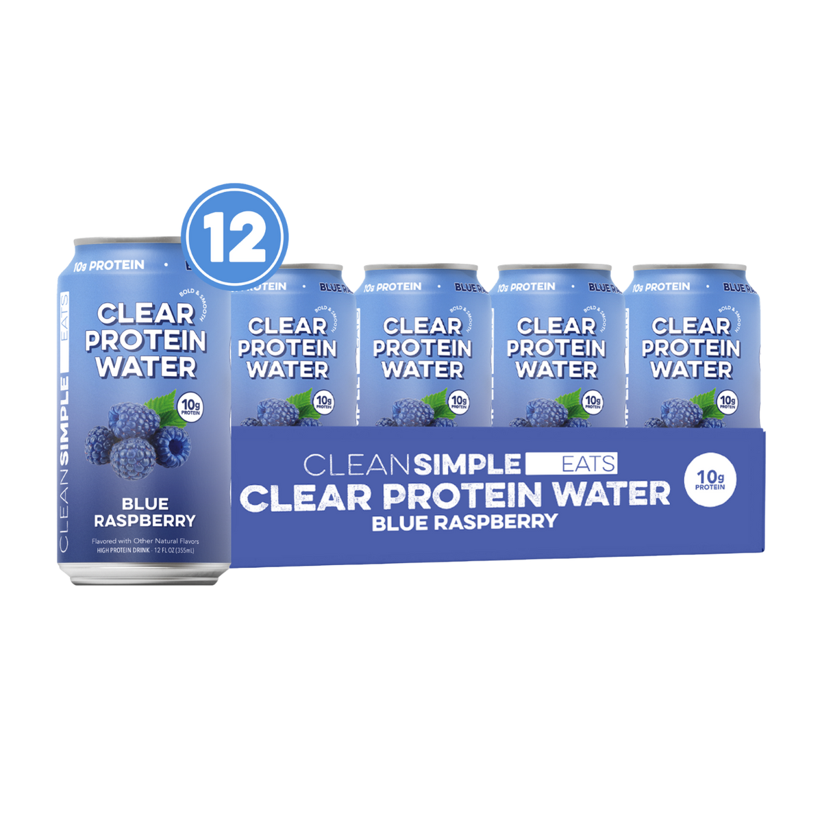 Clear Protein Water: Blue Raspberry (12 Oz. | 12 Pack)